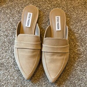 Steve Madden Tan Suede Mules with Pointed Toe